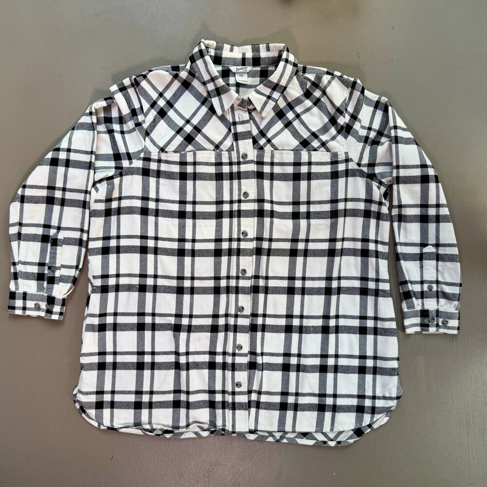 Duluth Trading Co Plaid Flannel Shirt XXL Casual Weekend Cotton Blend